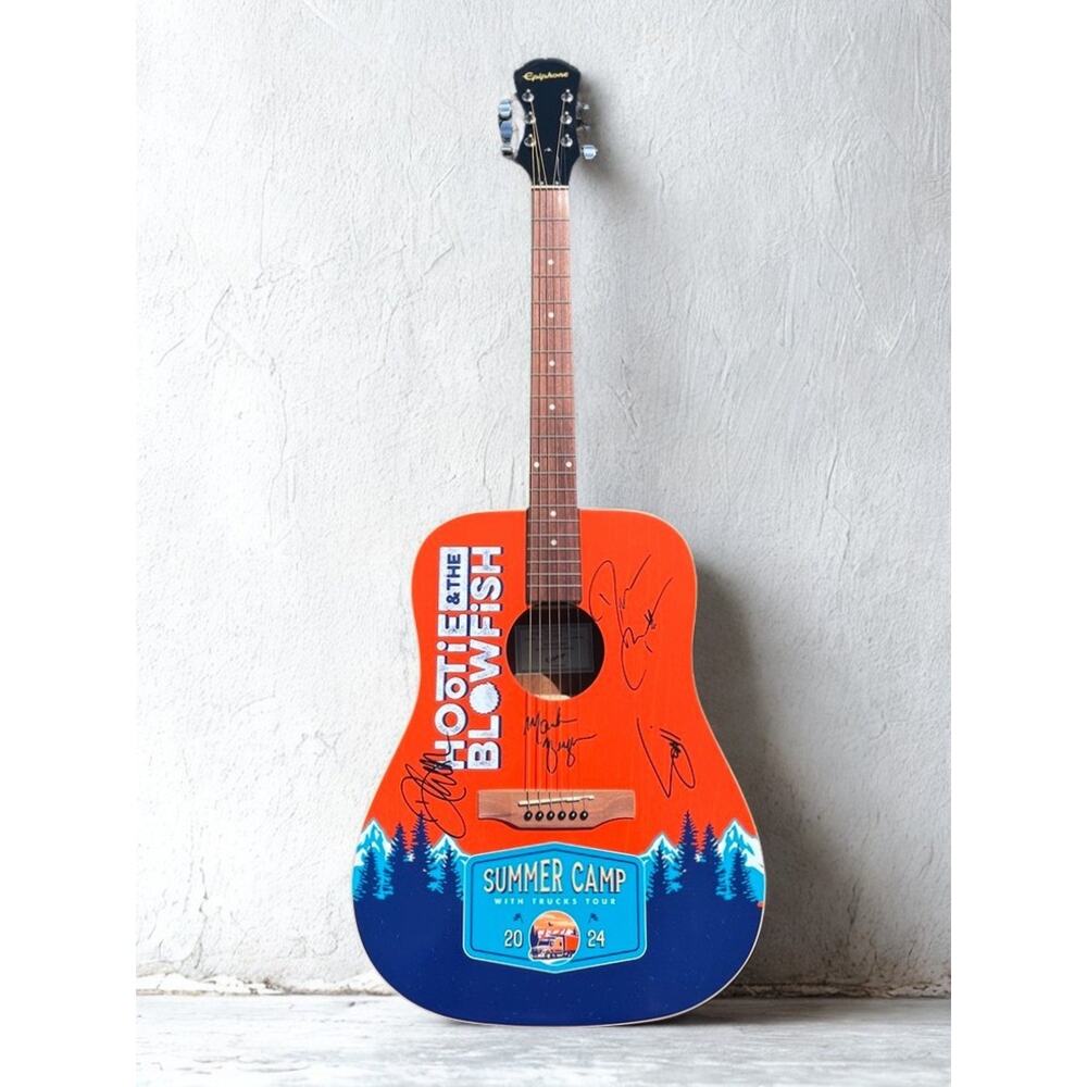 Hootie & The Blowfish Signed Epiphone DR-100 Guitar Summer Camp Tour 2024 COA - Picture 3 of 11